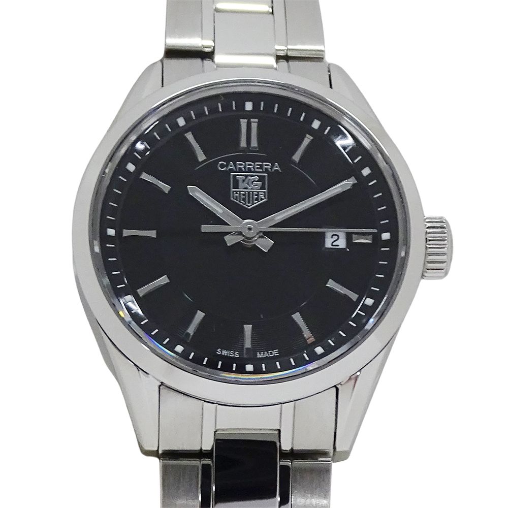 タグホイヤー TAG Heuer カレラ WV 1414 BA 0793 時計 レディース ブランド デイト クオーツ QZ ステンレス SS シルバー ブラック 磨き済み