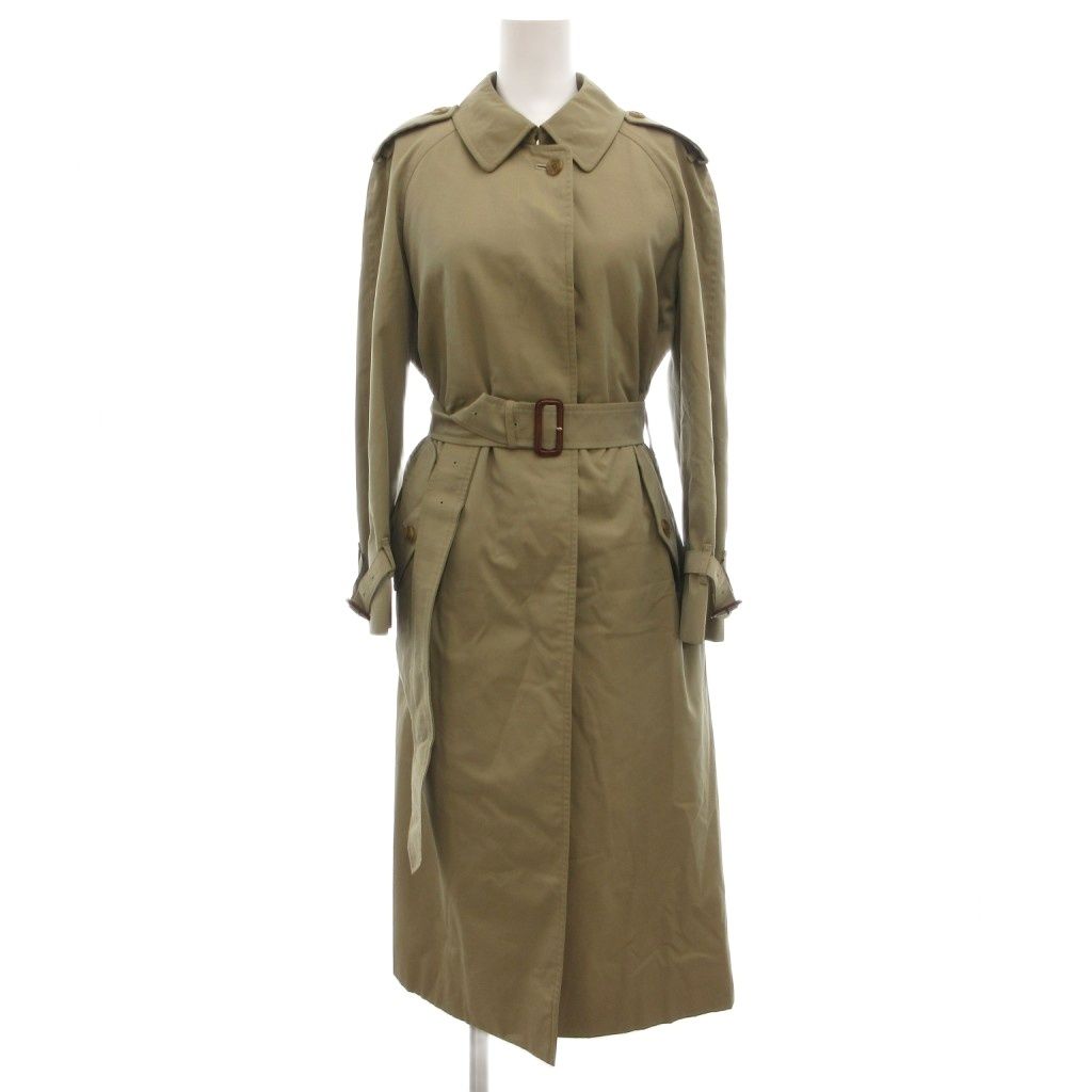 バーバリーズ Burberrys 90 s 白タグ ヴィンテージ ステン コート ロング エポレット ベルト ベージュ JS GY 18