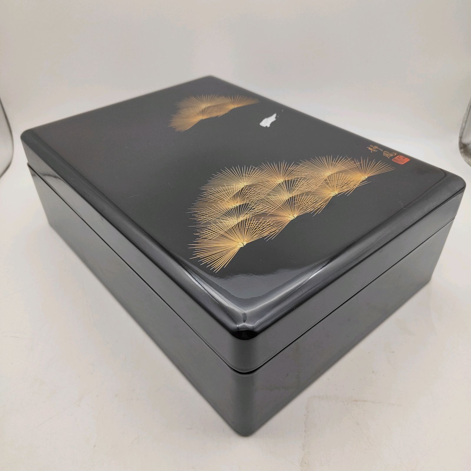 会津塗の文箱 会津塗 静鳳作 文箱 書道具箱 私書箱 静鳳 文具 小箱 宝箱 【未使用