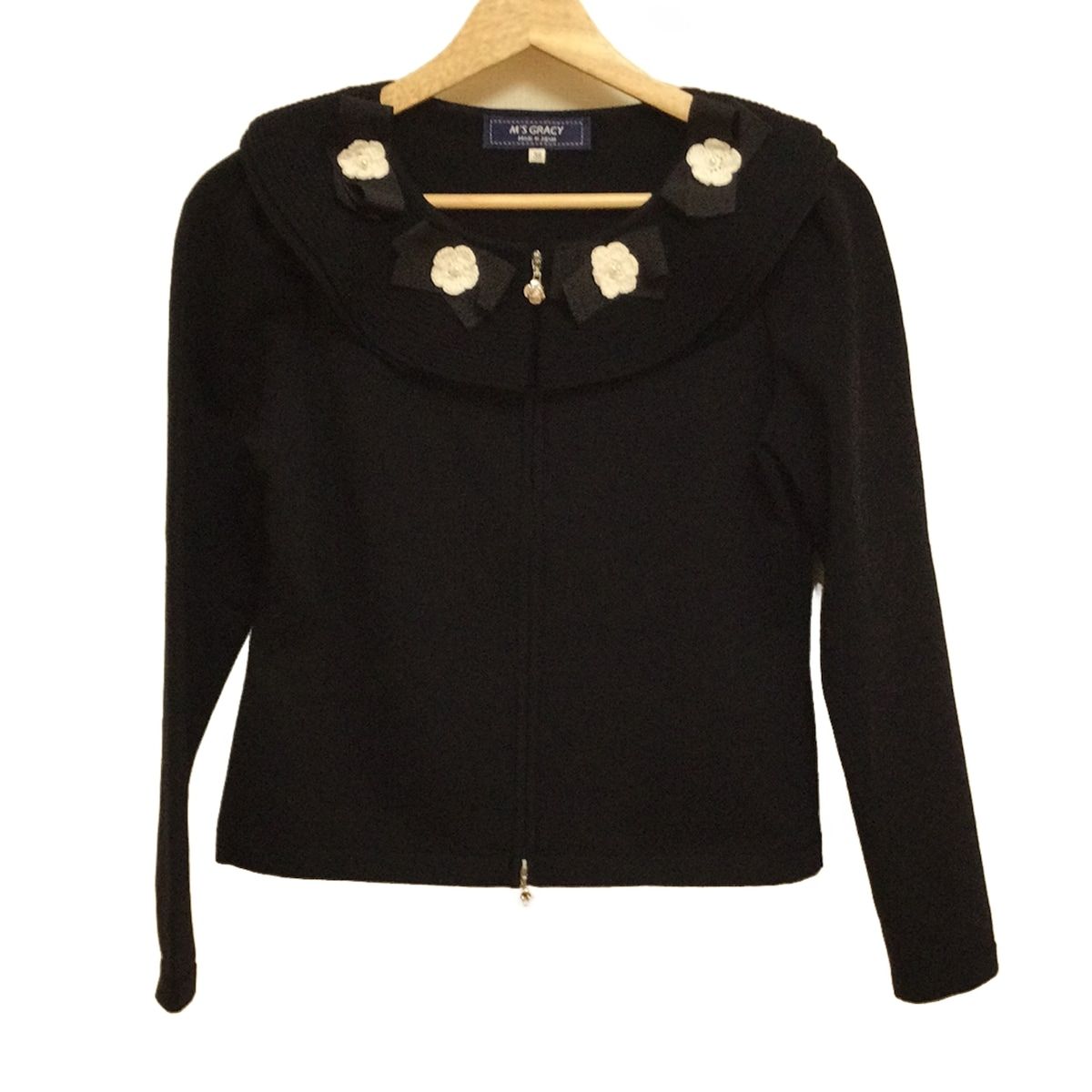 エムズグレイシー カーディガン サイズ38 M レディース美品 - 黒×白