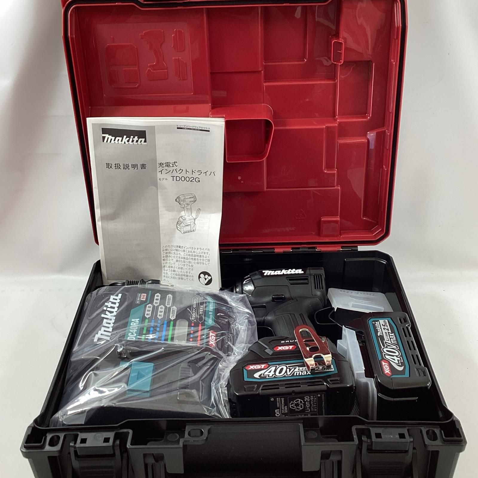 MAKITA マキタ インパクトドライバ 6 充電器 充電池 ケース付 40 v 2.5 Ah