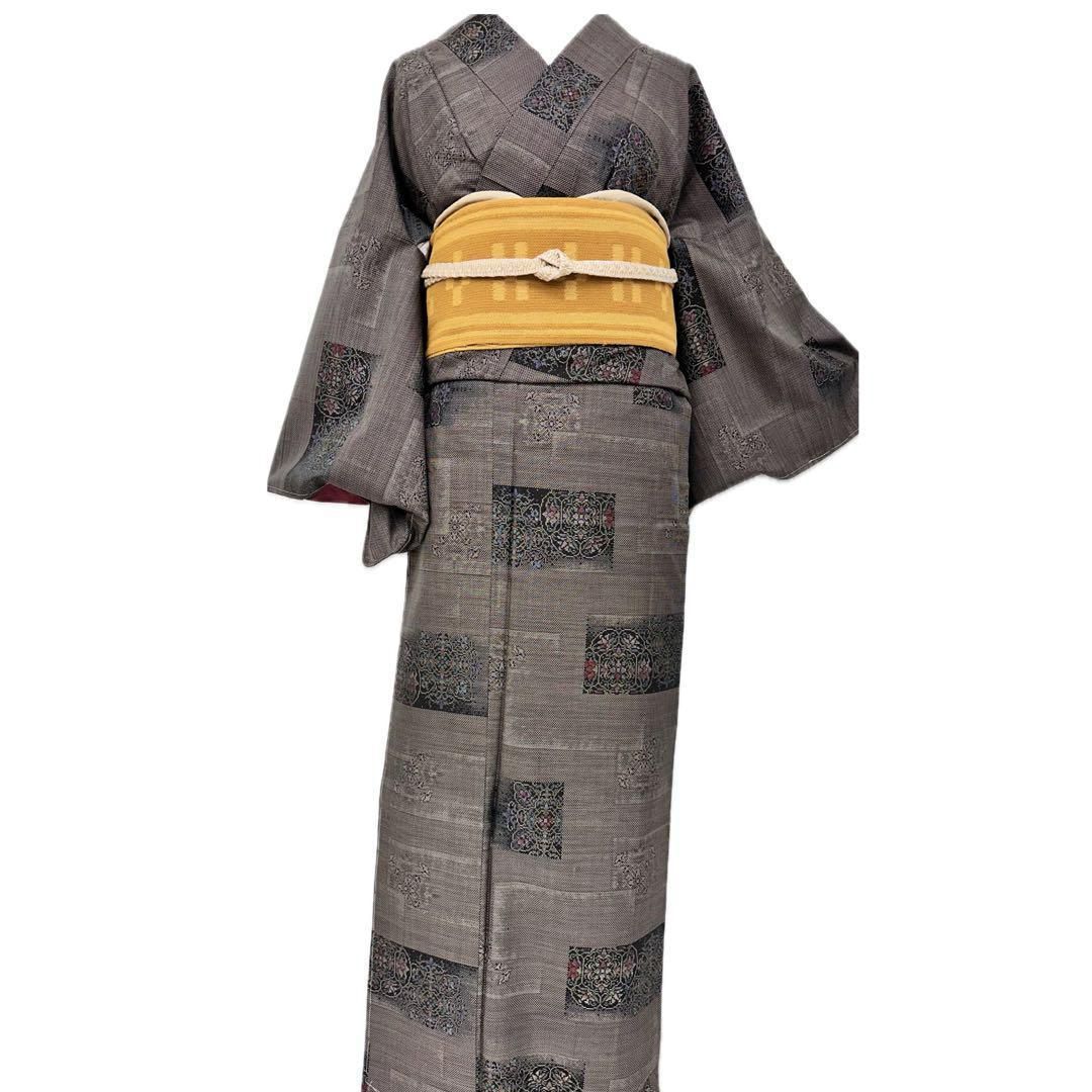 着物と帯 時流 オ25365 ts 本場泥大島紬 縦横絣 7マルキ 証紙付