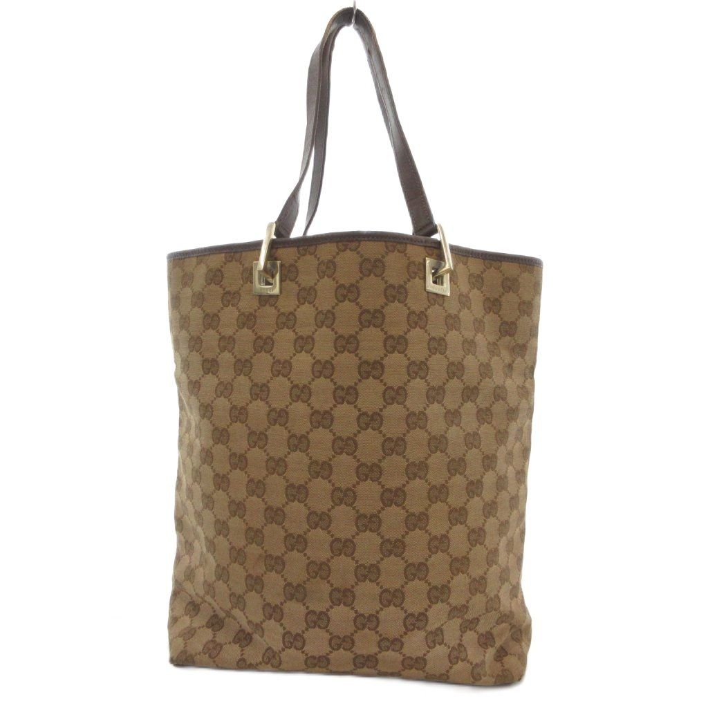 【中古】グッチ GUCCI トートバッグ GGキャンバス レザーハンドル ロゴ 総柄 茶 ブラウン /JS ■GY18 メンズ グッチ GUCCI トートバッグ GGキャンバス レザーハンドル ロゴ 総柄 茶