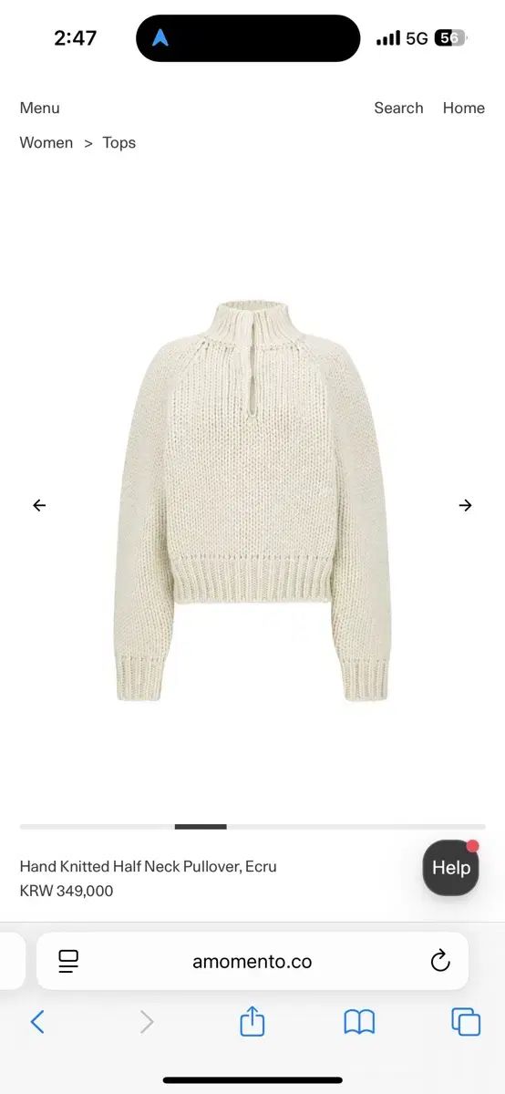 AMOMENTO ニット　新品未使用　最終値下げ 新品) AMOMENTO アモーメント ハーフネック ニット プルオーバー