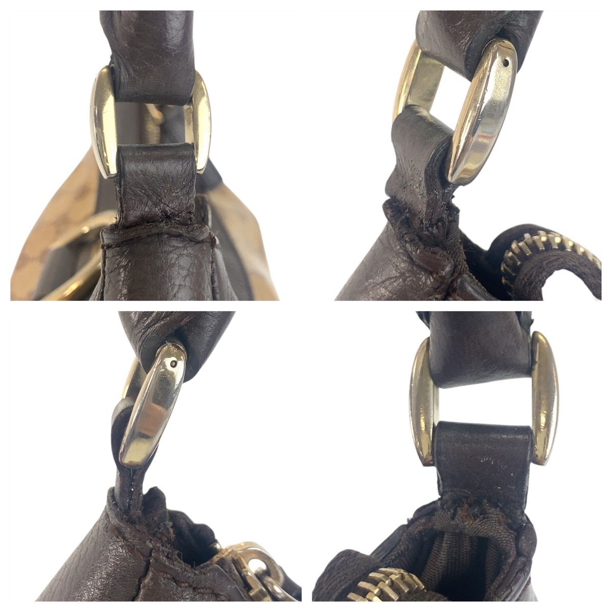 GUCCI グッチ アビー GGクリスタル ベージュ ブラウン ゴールド金具