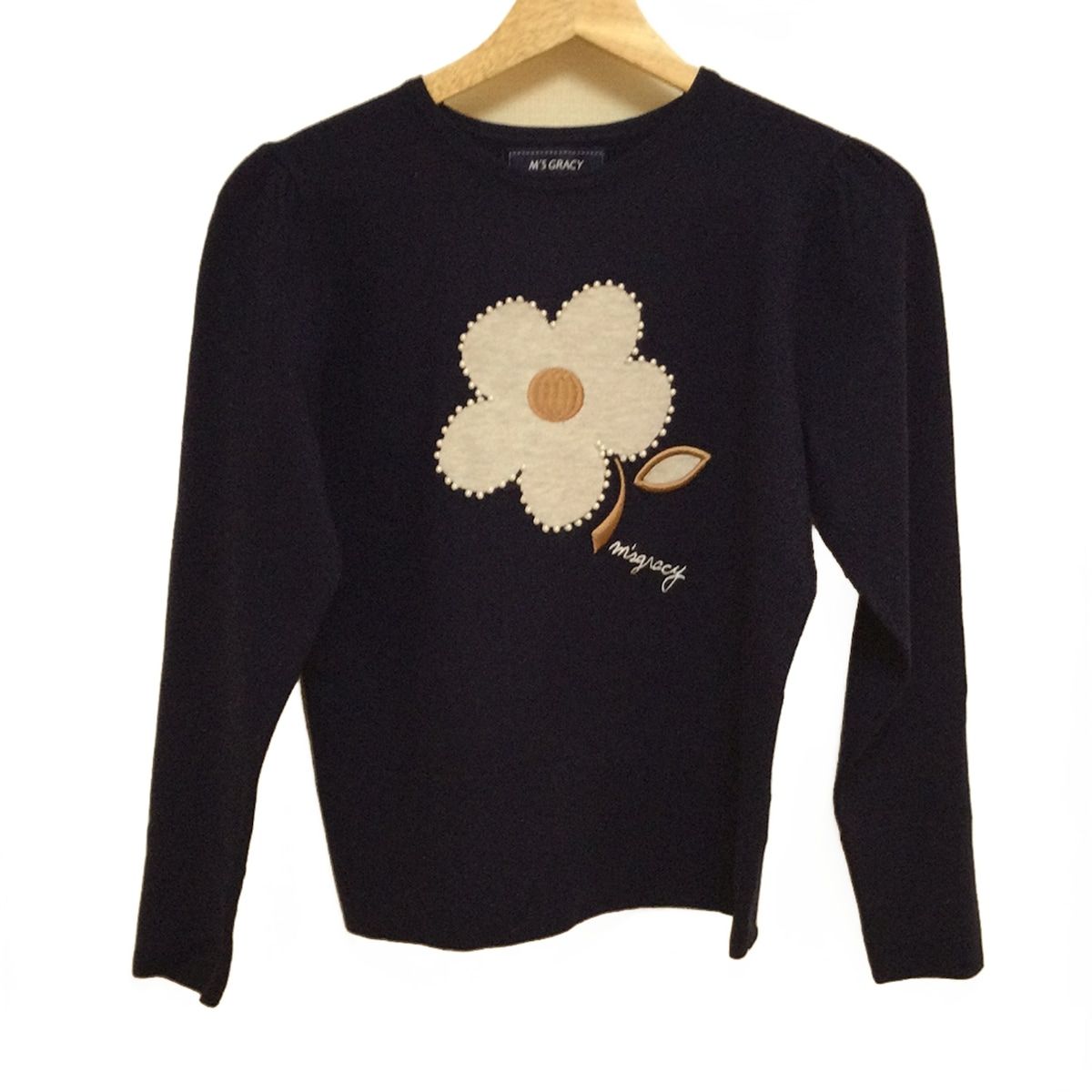 M'S GRACY ブラック長袖ニット 38 M'S GRACY(エムズグレイシー) 長袖セーター サイズ38 M レディース