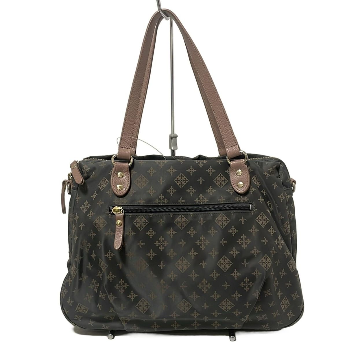 russet(ラシット) ハンドバッグ - ダークグレー×ピンクベージュ レザー  