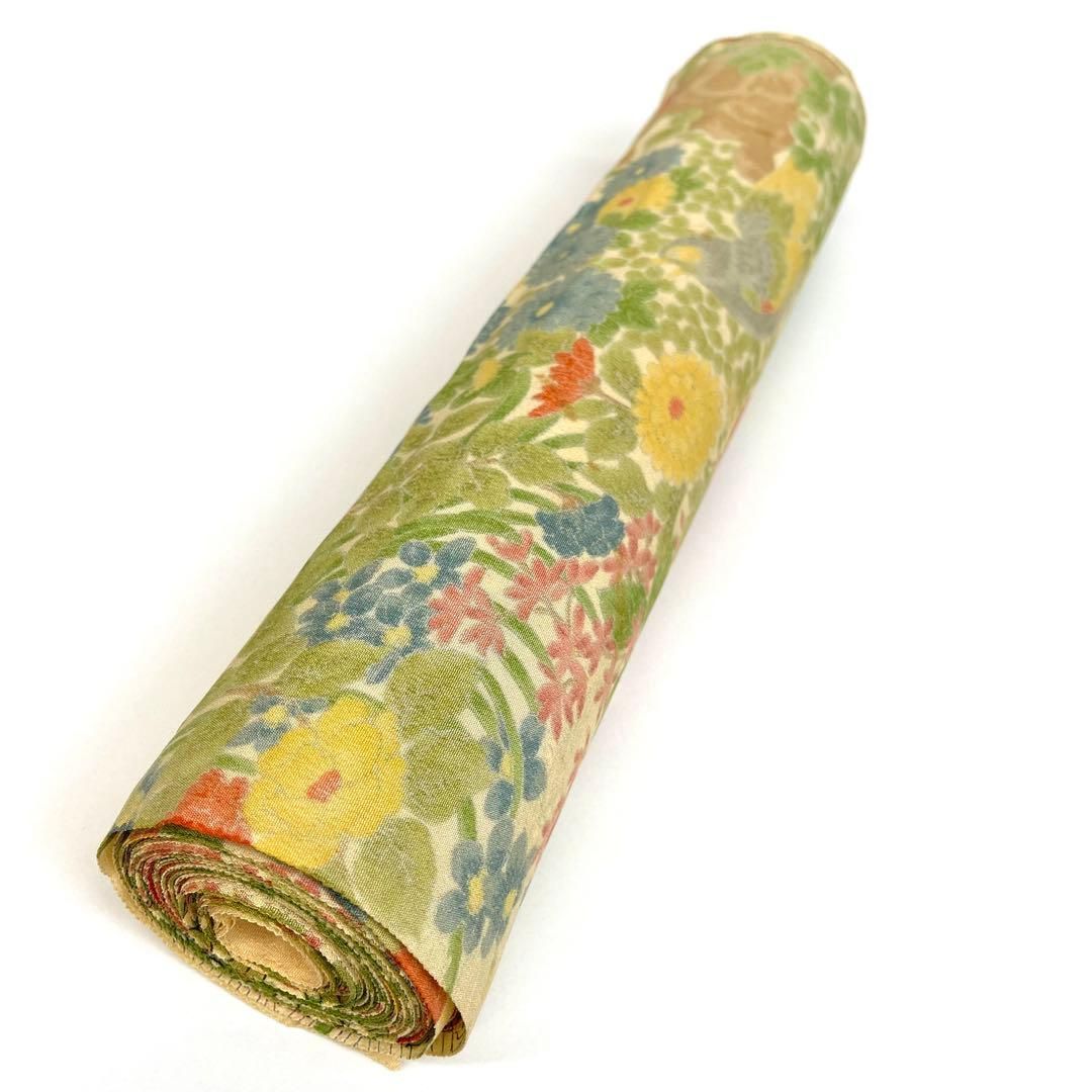 着物と帯 時流】T25947s◇正絹 反物◇丹後ちりめん 鳥 未使用品 着尺 
