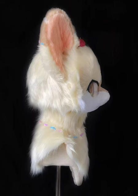 着ぐるみヘッド 猫 NO 452 クリーム 全頭ヘッド ケモノ ファースーツ ぬいぐるみ コスプレ コスチューム kigurumi