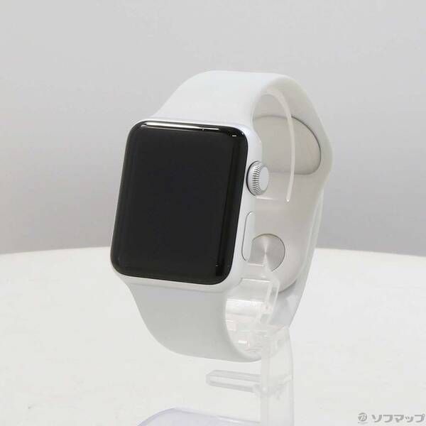 〔 品〕 Apple Watch Series 3 GPS 38 mm シルバーアルミニウムケース ホワイトスポーツバンド 247