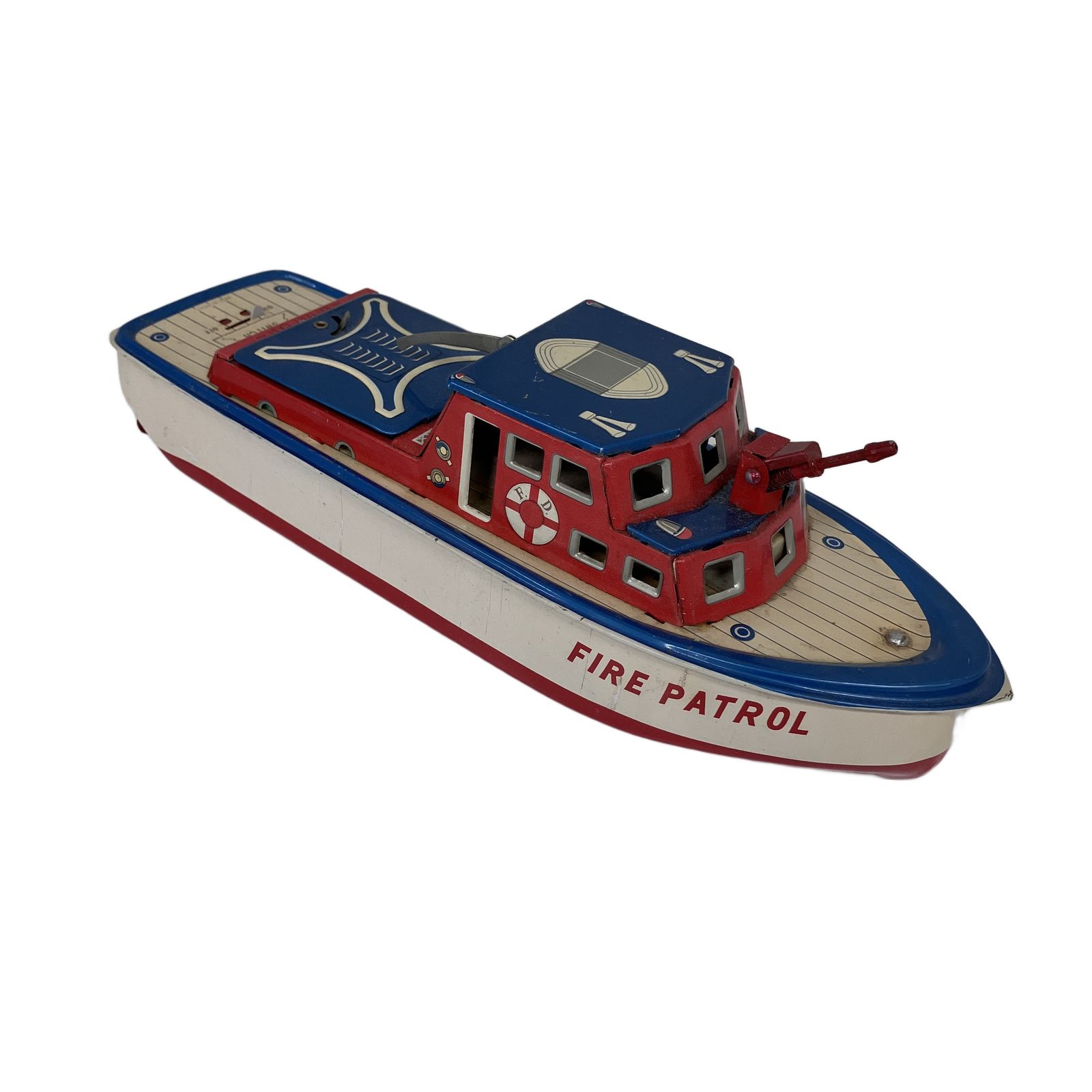 昭和 レトロ ブリキ おもちゃ 玩具 消防艇 POWER SPRAY FIRE PATROL