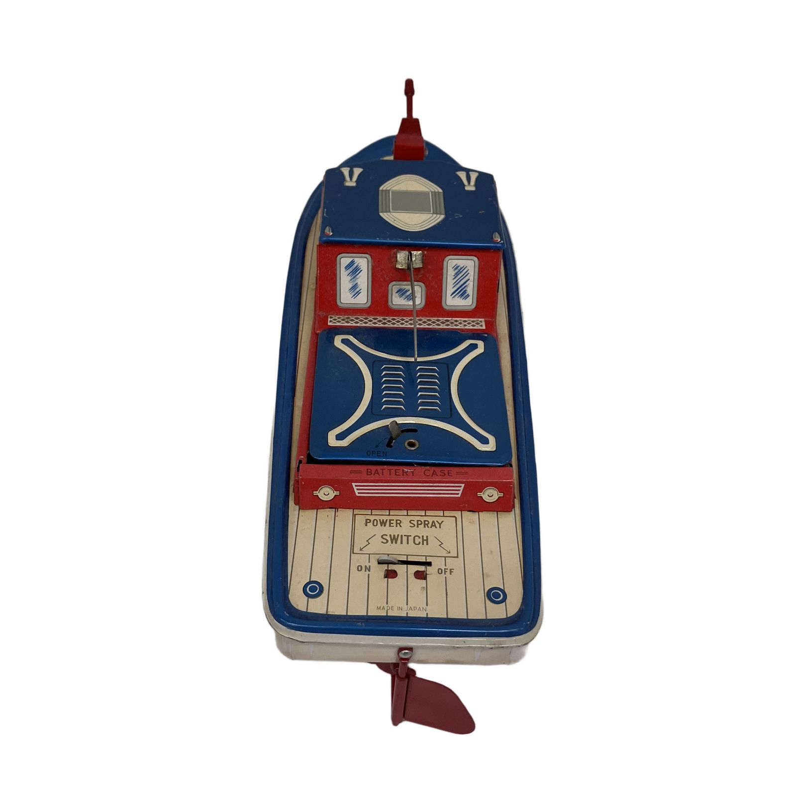 昭和 レトロ ブリキ おもちゃ 玩具 消防艇 POWER SPRAY FIRE PATROL