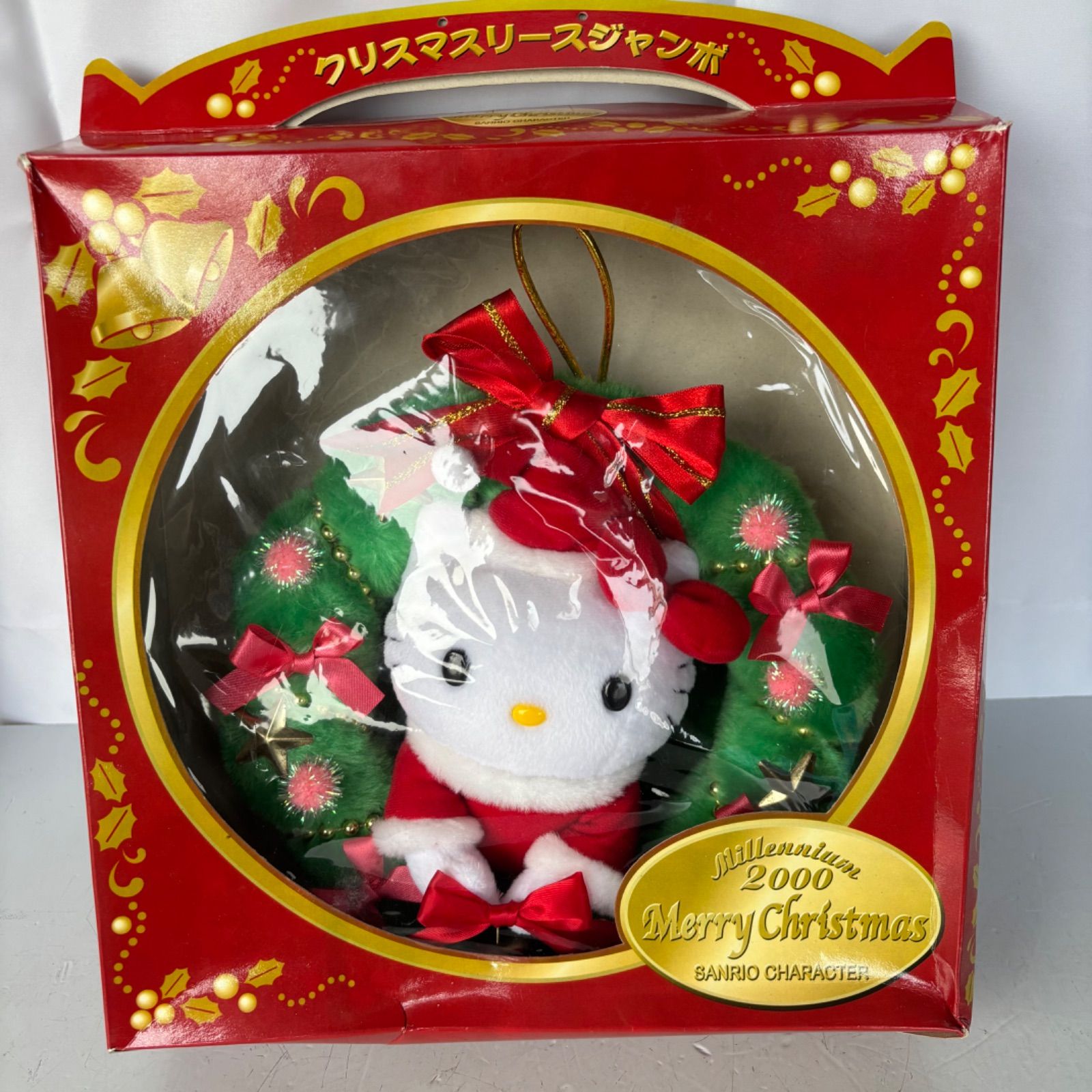 ハローキティ　クリスマスリース　レトロ　飾り　サンタ　プレゼント Sanrio サンリオ ハローキティ クリスマスリース ジャンボ 2000年
