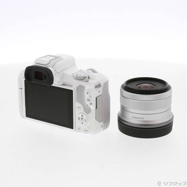 中古品〕 EOS R50 RF-S18-45 IS STM レンズキット ホワイト【198