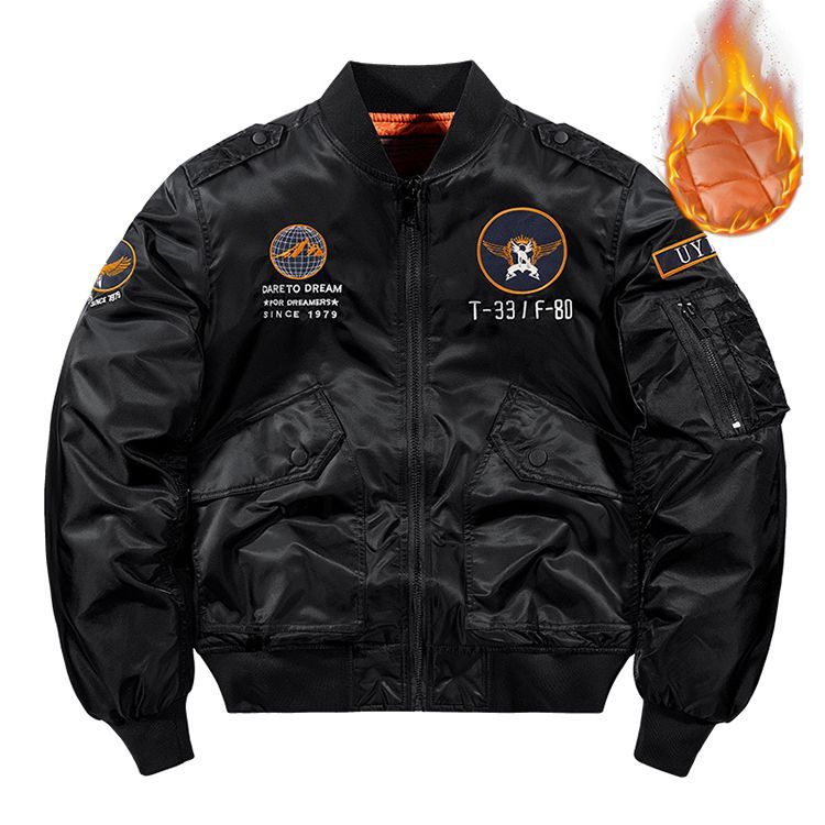 ミリタリージャケット メンズ フライトジャケット ma-1 ma 1 綿入り 刺繍 ジャンパー 中綿ジャケット 厚手 防寒 秋冬 秋物 アウター