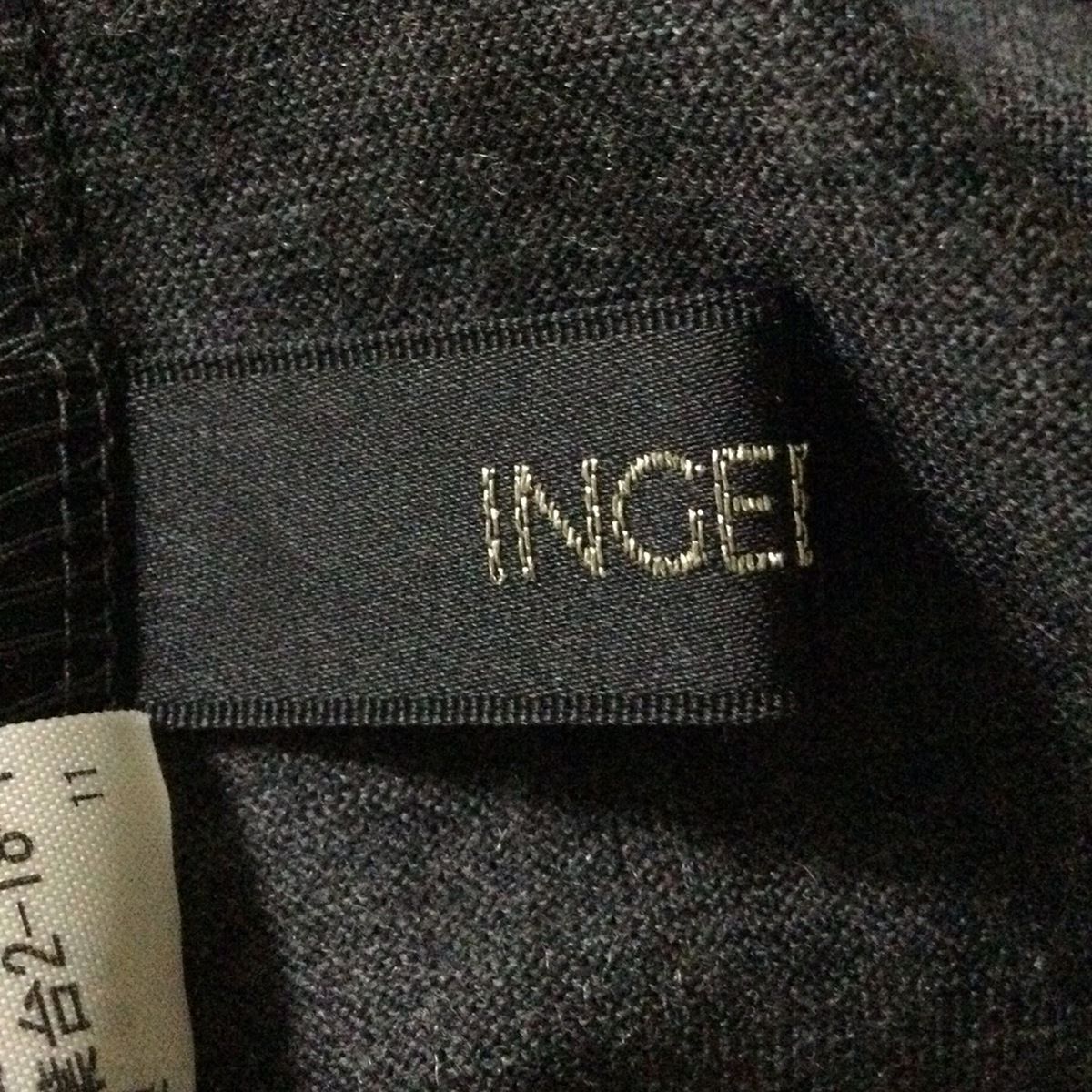  インゲボルグ ワンピース サイズ9 M レディース ダークグレー 黒 クルーネック 七分袖 ひざ丈 リボン その他 ワンピース