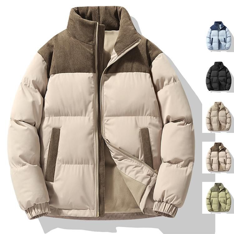 中綿ジャケット メンズ アウター キルティングジャケット 綿入り 厚手 防寒ジャケット ブルゾン 立て襟 あたたか 保温 秋冬 冬物 防風