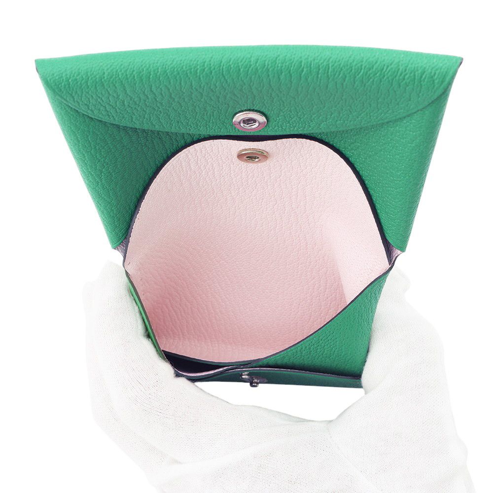 エルメス コインケース カルヴィ デュオ ヴェルソ ミント/モーヴペール