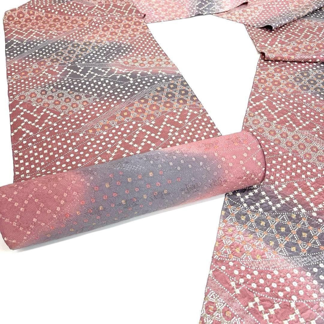 着物と帯 時流 T 25938 s 正絹 反物 唐絞り 丹後ちりめん 着尺