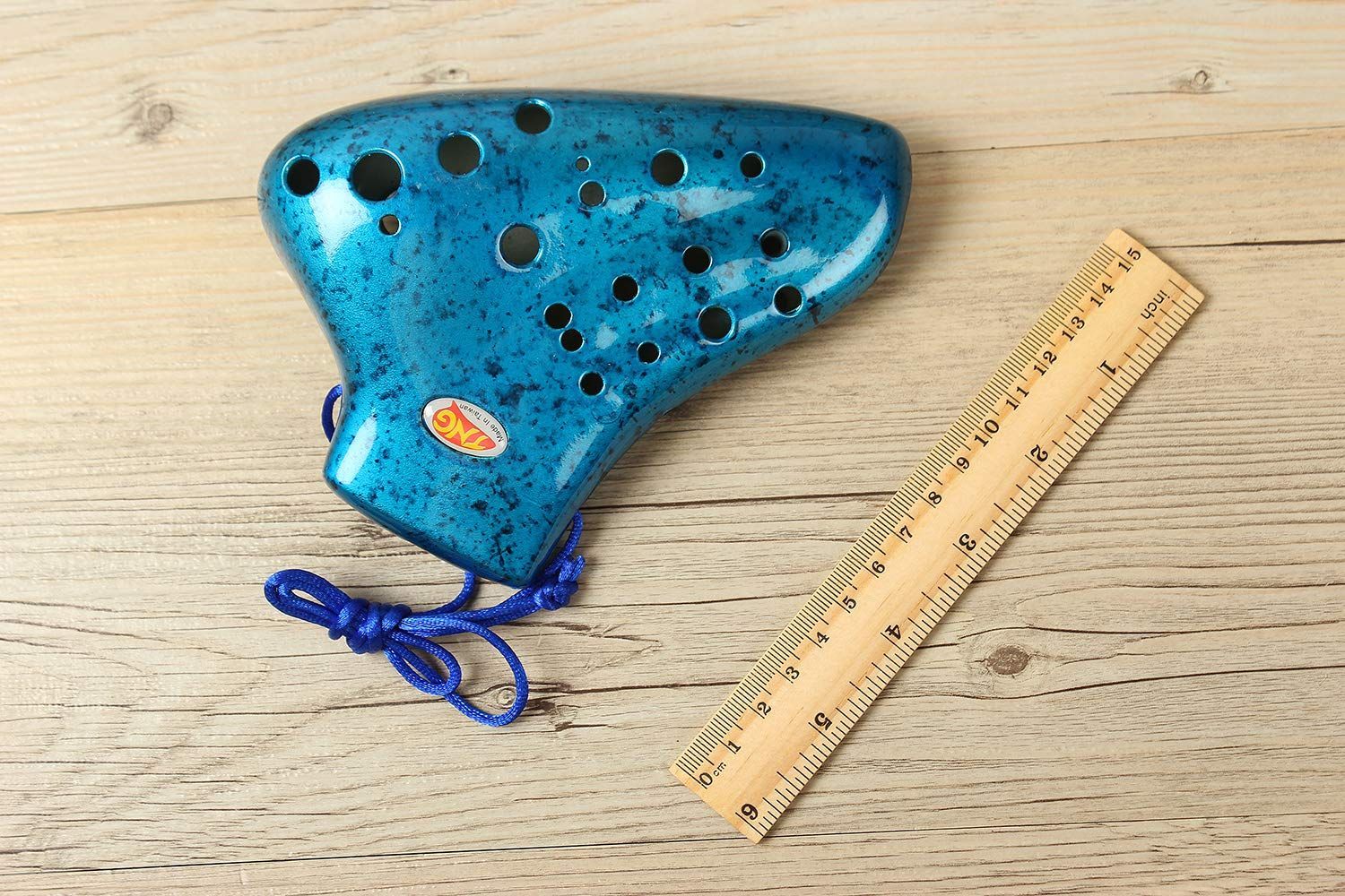 青) 運指表付き 樹脂 管吹奏 Ocarina AC プラスチック ] /トリプル