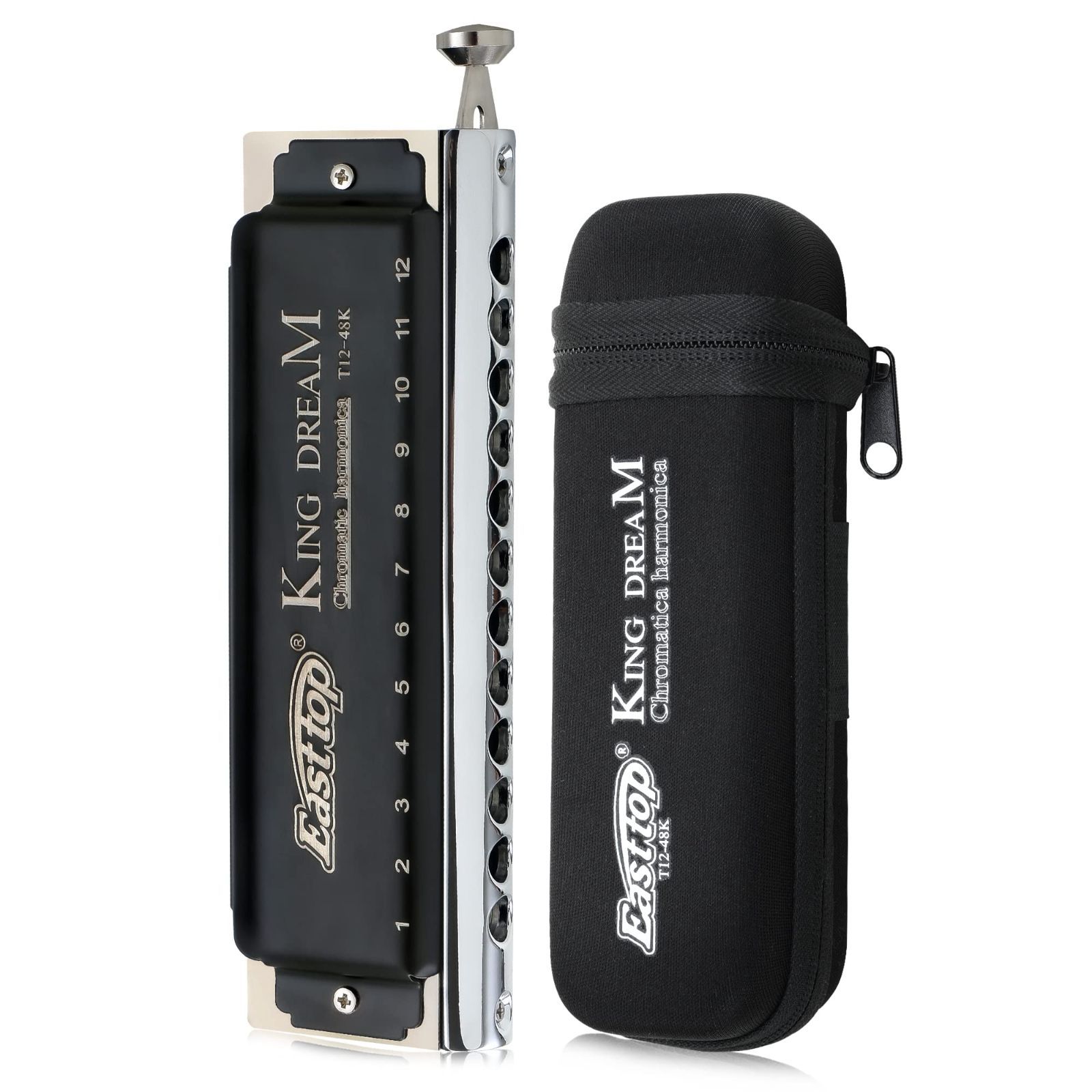 ハーモニカ 勉強 専門家 清潔布 クロマチックハーモニカ12穴 T 12 48 K キャンバスケース ステンレスカバー 耐久性 良い音色 高気密加工 12ホール48トーン C topクロマチックハーモニカ East