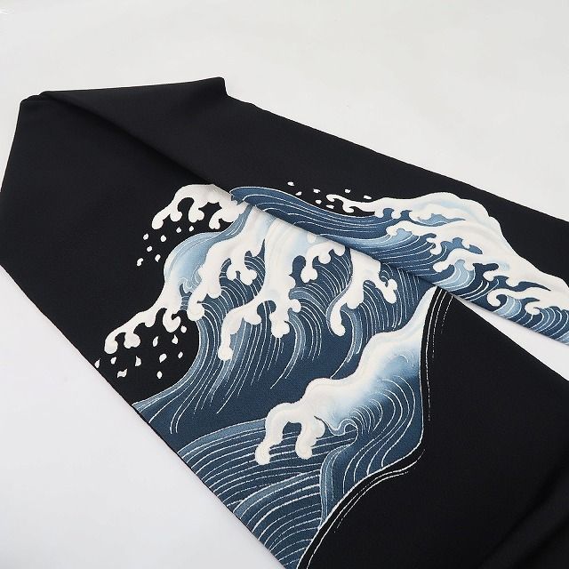 新品 白木染匠 白木周生 仕立て上がり 着物“水際立つ荒波”なごや帯 4905 ❁tomihisa❁新品 白木染匠 白木周生 お仕立て上がり品 着物 正絹“眠り