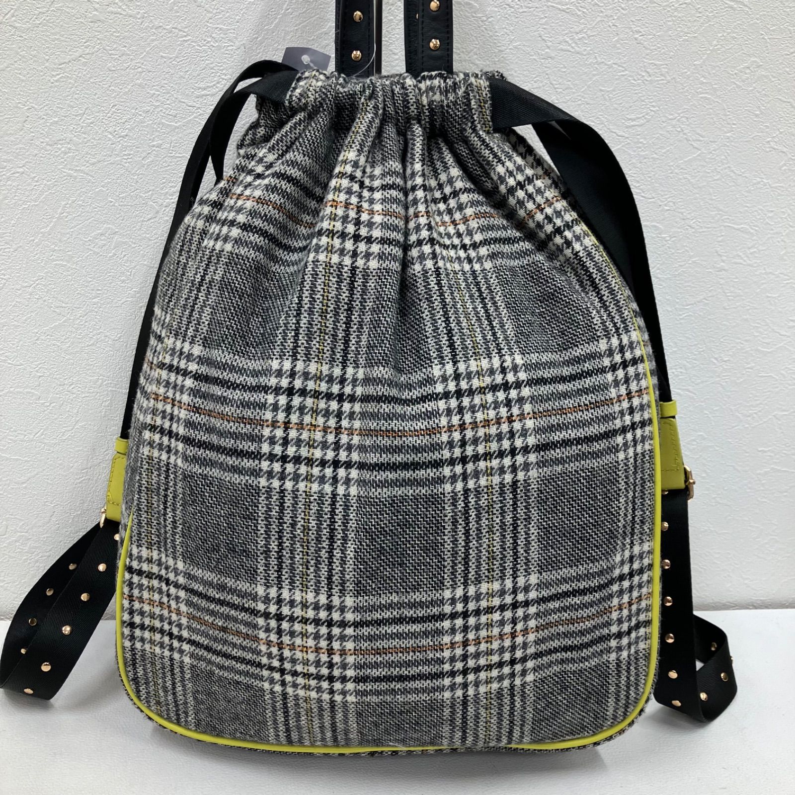 6819 ドロシーシューマッハ 2 way リュックサック リュック バックパック ハンドバッグ トートバッグ チェック柄 スタッズ レザー レディース カジュアル