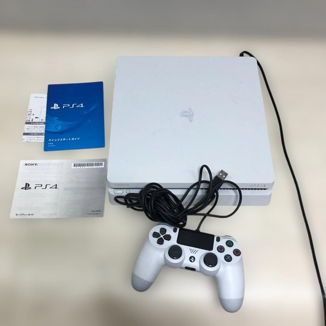 PS 4 本体 PlayStation CUH 2100 A 500 GB ホワイト プレステ4 slim コントローラー付属 ゲーム機 SONY 88332 1 012