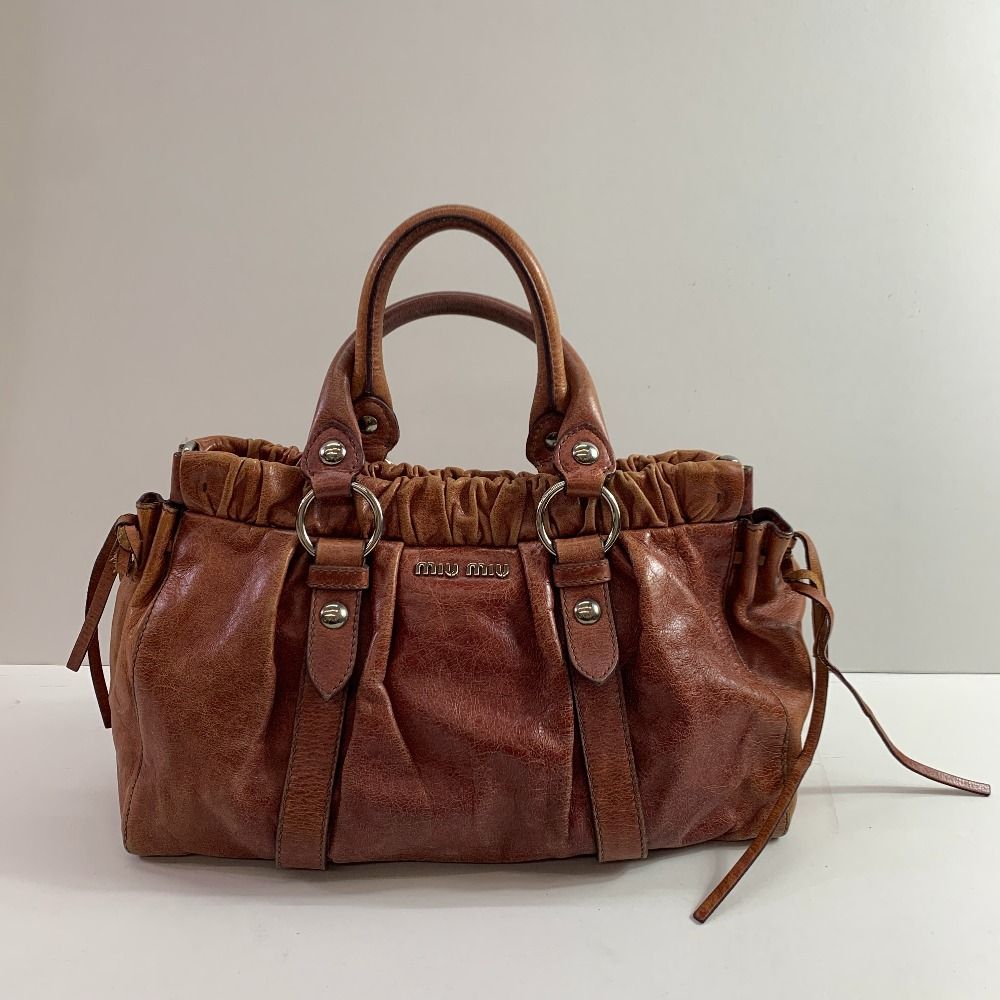 04w5381▽※【中古】Miu Miu ミュウ ミュウ ハンドバッグ トートバッグ