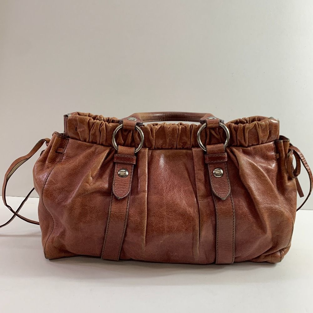 04w5381▽※【中古】Miu Miu ミュウ ミュウ ハンドバッグ トートバッグ