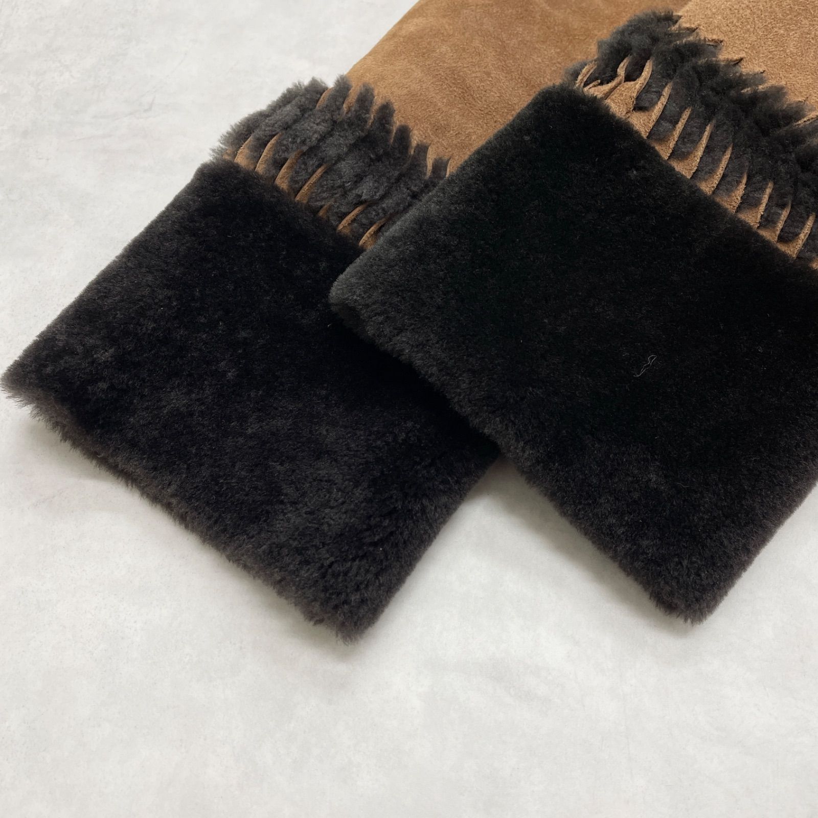 BALMAIN バルマン ムートンコート ロング フード ファー シープレザー