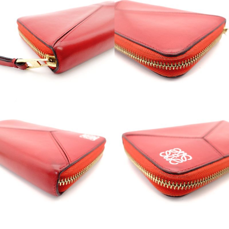 ロエベ LOEWE アナグラム レザー 長財布 赤 財布 レッド ロゴ