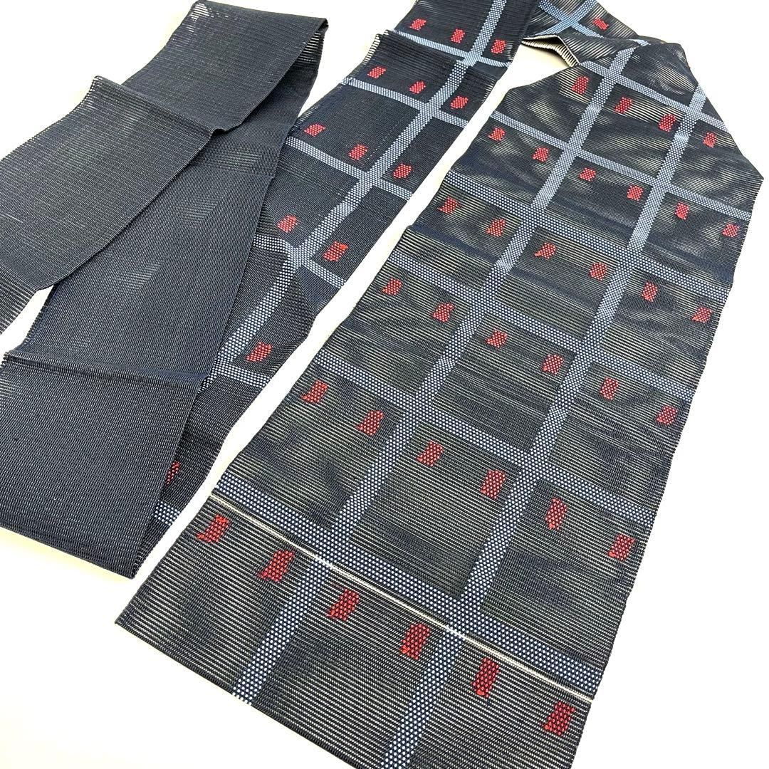 着物と帯 時流 SN 25928 s 正絹 八寸 夏名古屋帯 絽 紺色