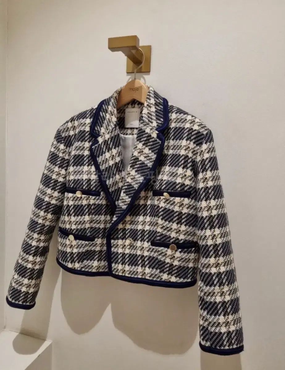 サンドロ sandro キム・セジョン チェック ツイード ジャケット 40