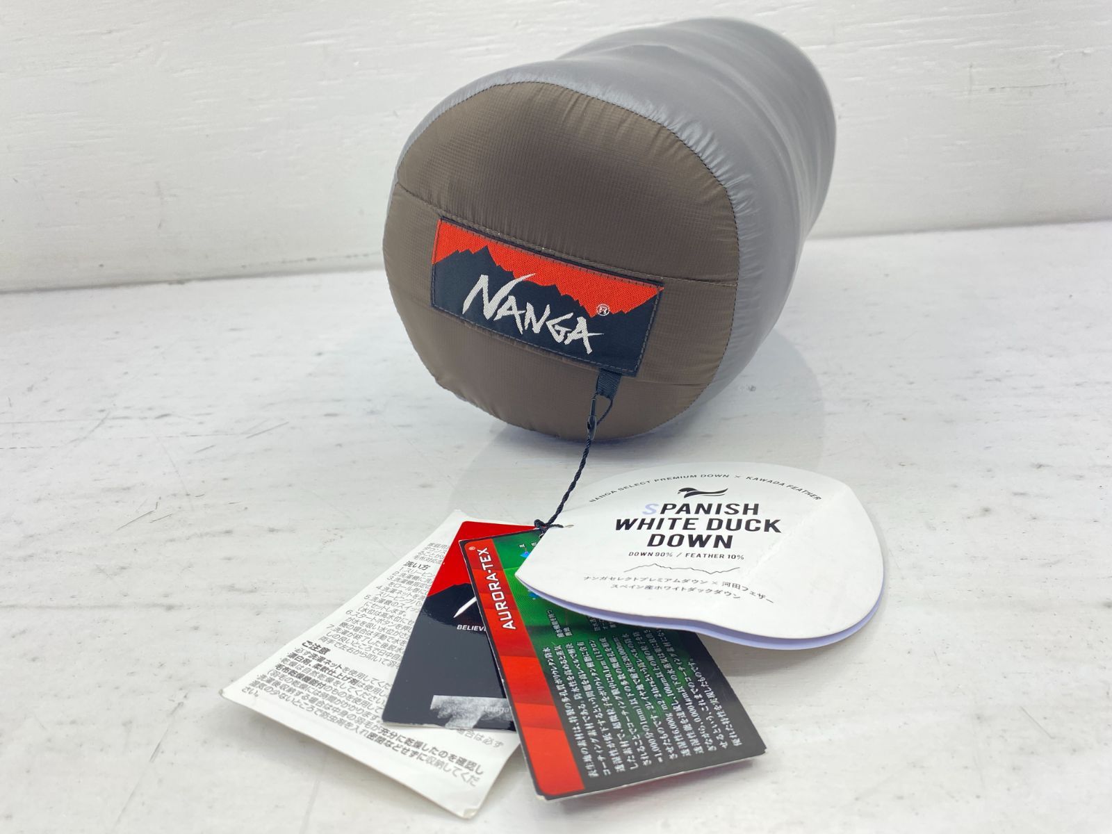 盛岡59 0023 NANGA ナンガ マミー型シュラフ 寝袋 AURORA light 350 DX オーロラライト350 ロング BRW ブラウン 80