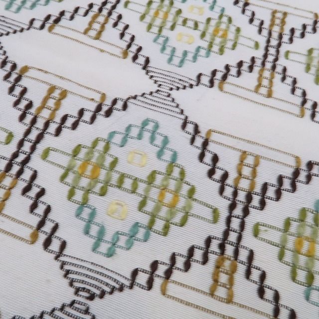 ❁tomihisa❁ 読谷山花織 着物 正絹 幻の織が魅せる和モダンに薫る立体美 なごや帯 4334