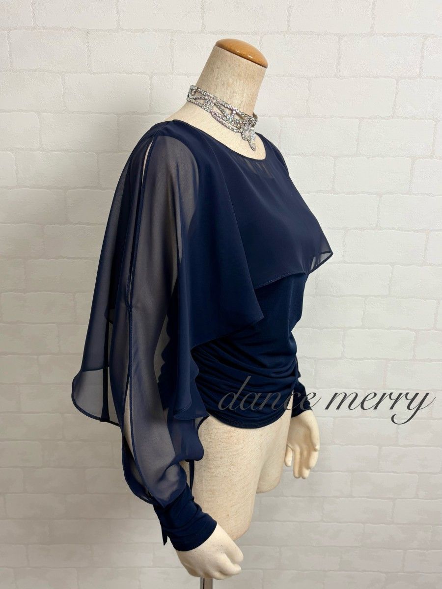 その他 merry MERRY】新品 社交ダンス 紺 ネイビー ツーピース セットアップ