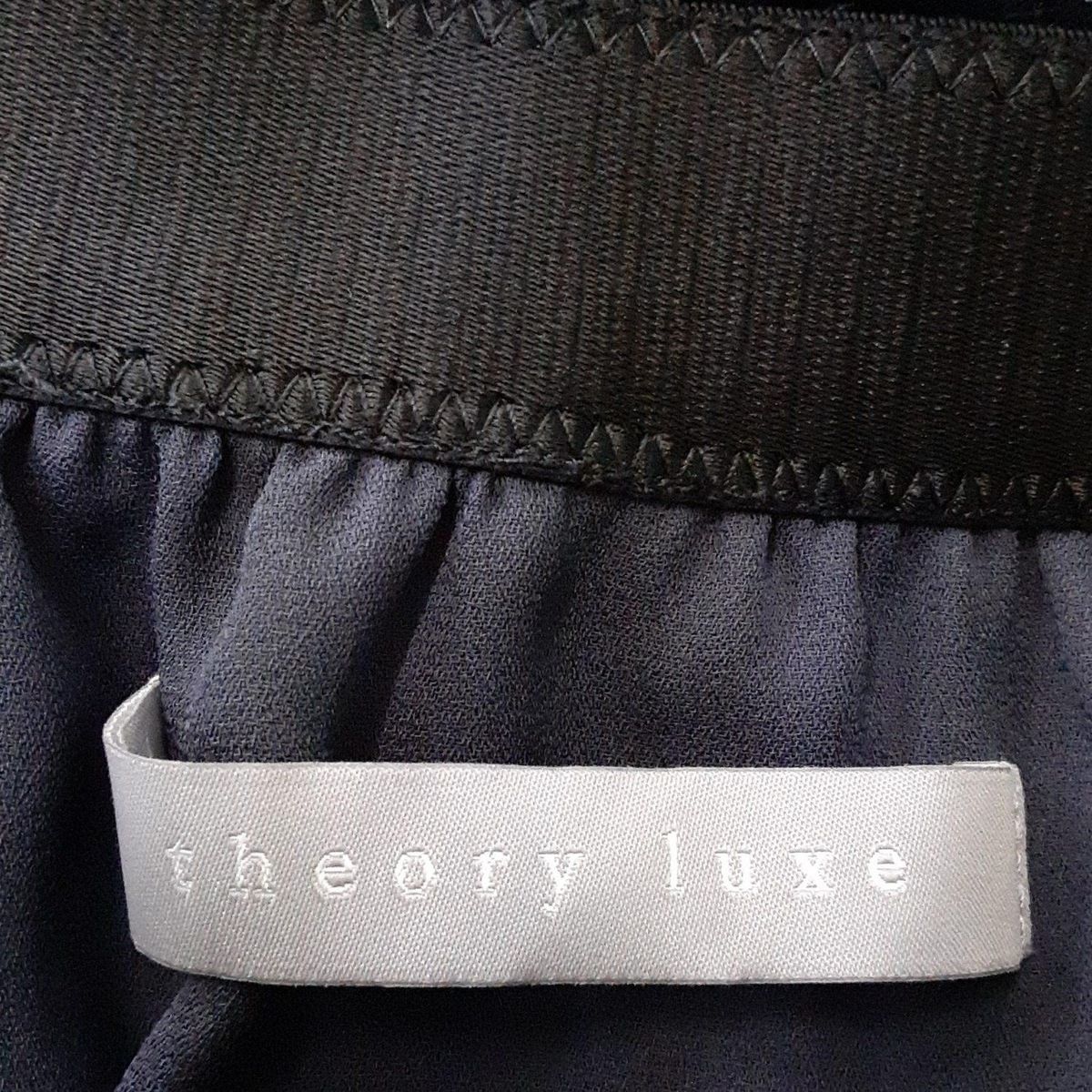 theory luxe セオリーリュクス ロングスカート サイズ038 M レディース ダークネイビー 黒 マキシ丈 レース ウエストゴム 上下セット ハイウエスト