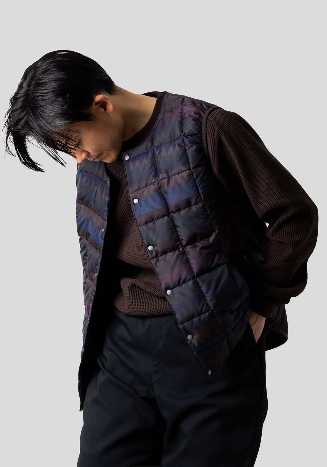 narifuri × TAION サイドポケットインナーダウンベスト M D.BROWN