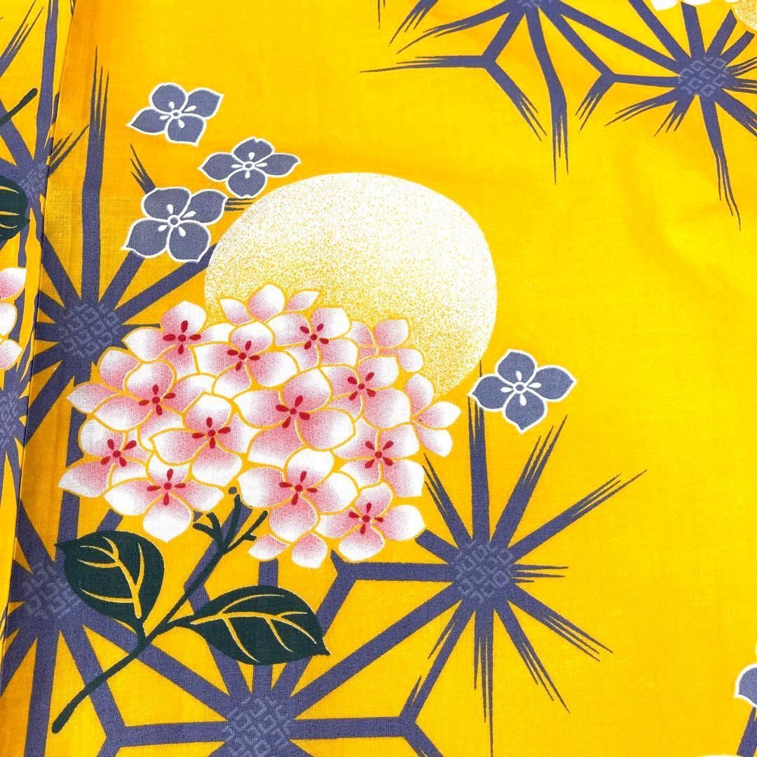  着物と帯 時流 Y 25918 s 浴衣 黄色 麻の葉 綿 浴衣単品 浴衣