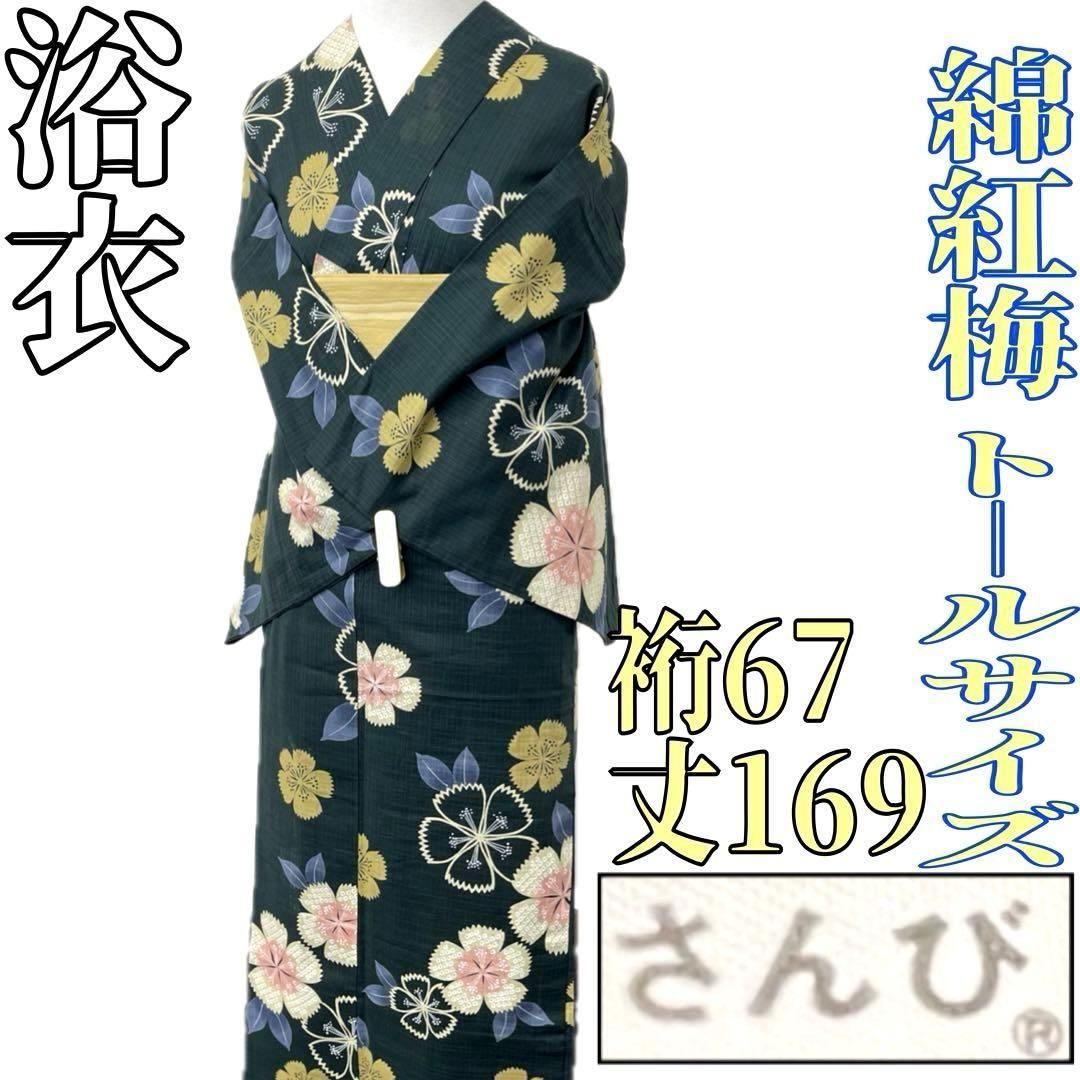 着物と帯 時流 Y 25913 s 浴衣 さんび 綿紅梅 トールサイズ 綿