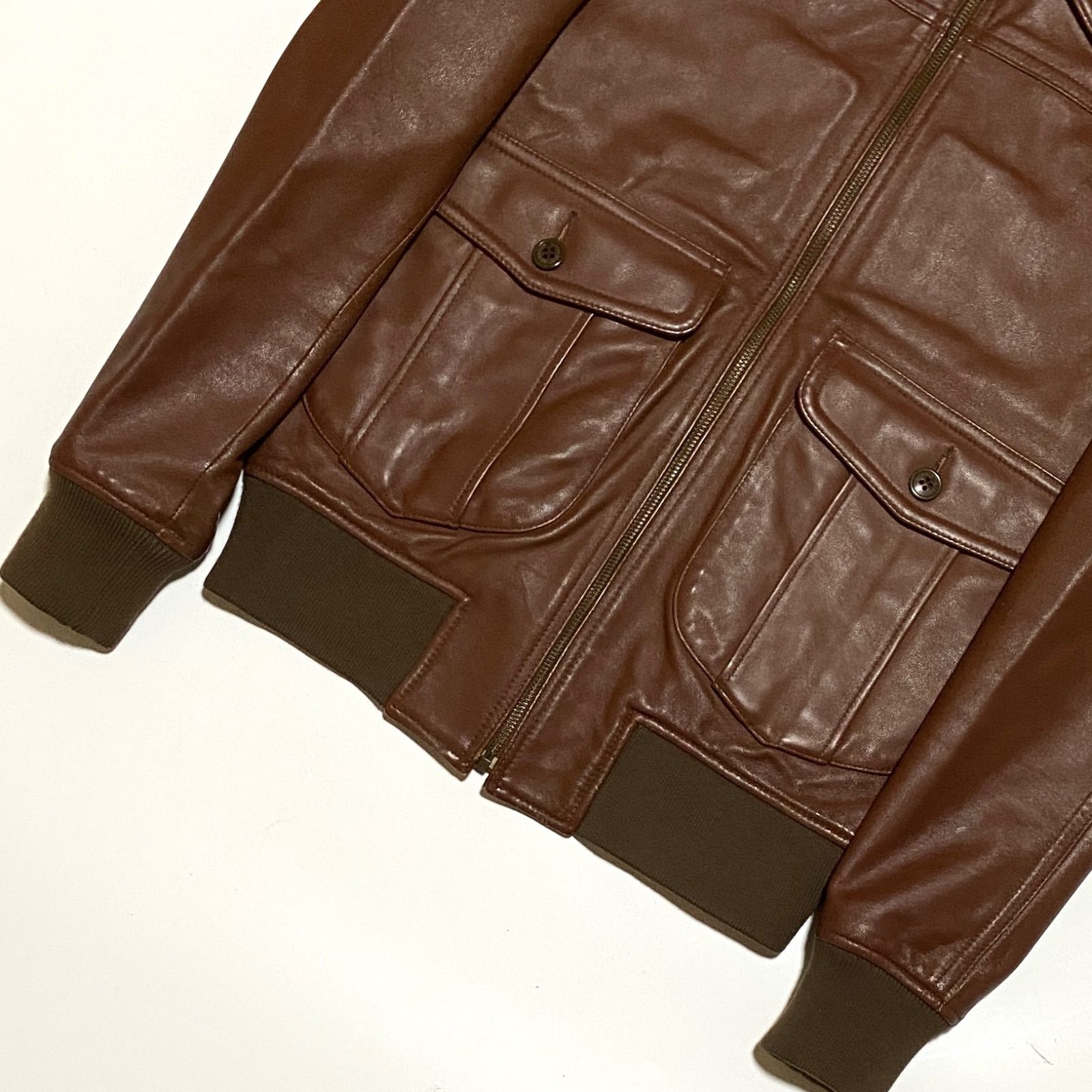 HYSTERIC GLAMOUR レザージャケット Lサイズ ダークブラウン HYSTERIC GLAMOUR ヒステリックグラマー A-2 ラムレザージャケット