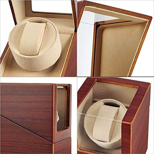  ワインディングマシーン ウォッチワインダー ワインダー 腕時計 自動巻きワインディングマシーン マブチモーター 腕時計自動巻き上げ機 収納ケース 1本巻き 木目調-138 R その他 キッチン 食器