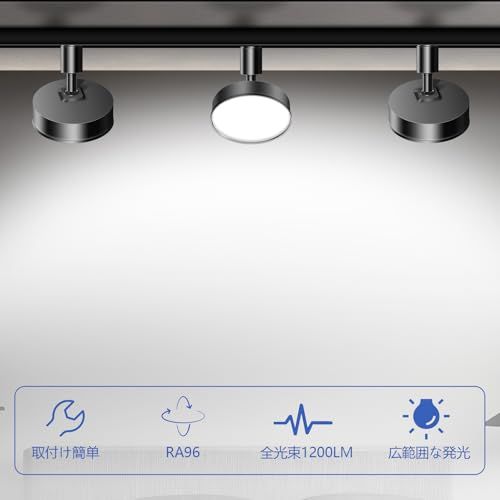  ダクトレール用ライト 12 W LED搭載 大光量1200 lm 120 W相当 器具一体型 取付け簡単 角度調節 ダクトレール用照明 ライティング 施設照明 スポットライトライティングレール レール照明 セット-昼光色- 器 6 b 31957 e ティーカップ その他 キッチン 食器