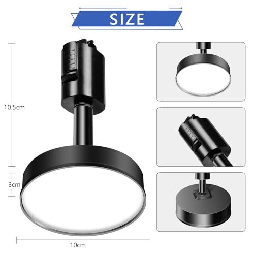 ダクトレール用ライト 12 W LED搭載 大光量1200 lm 120 W相当 器具一体型 取付け簡単 角度調節 ダクトレール用照明 ライティング 施設照明 スポットライトライティングレール レール照明 セット 昼光色 器 6 b 31957 e
