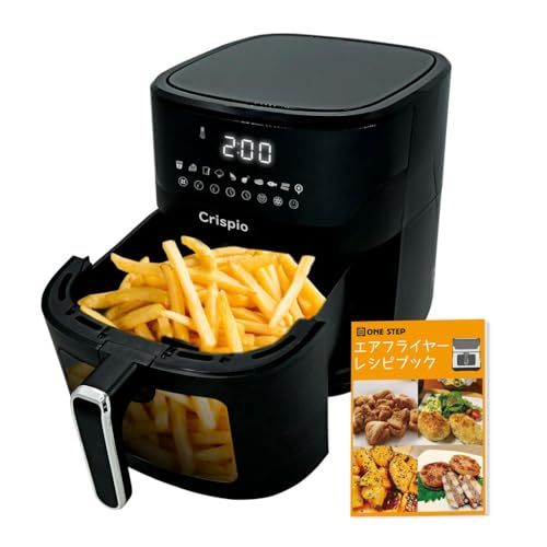 揚げずに おいしい ヘルシー ONE STEP エアフライヤー 6 3 L 大容量 電気フライヤー ノンフライヤー 家庭用 タッチパネル ノンオイル メモリー機能 透明窓 揚げ物 c cfa 125