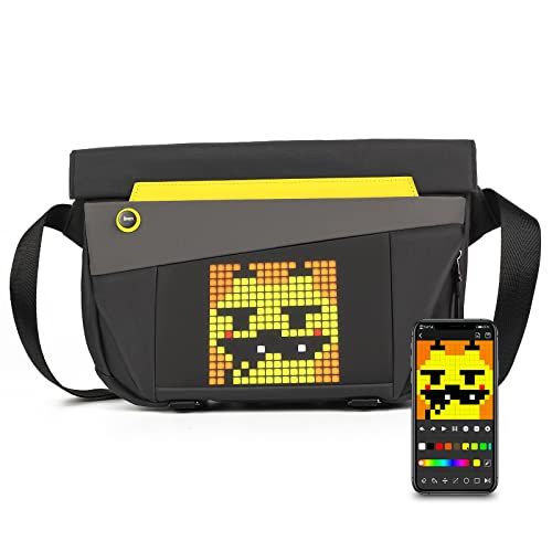 Divoom Pixoo Sling Bag V ピクセルアートショルダーバッグ 斜め掛け ボディバッグ メンズ レディース 防水 レジャー おしゃれ 黒 817 b 127 a