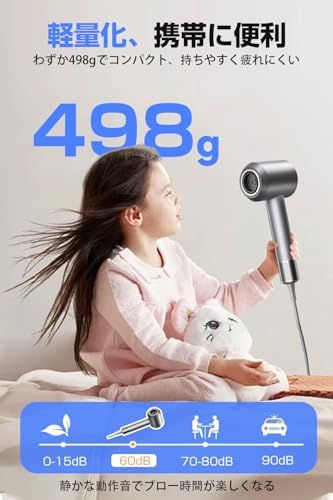  斬新デザイン 3億イオン ワンタッチ冷風 ドライヤー 1250 W超大風量 速乾 ヘアドライヤー スマート ブラシレスDCモーター 温冷風ワンタッチ切替 美髪 ヘアケア 12種類の風モード NTC温度制御システム 過熱防止 軽量コン 6 f 015006 セット調味料入れ その他 キッチン 食器