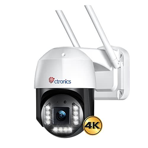4 K 5 GWi-Fi対応 Ctronics 防犯カメラ 屋外 800万画素 車両 ペット認識 自動追跡 ヒューマン検知 投光威嚇 FTP ONVIF NVR NAS 256 GB MicroSDカード対応 24時間録画 双方向通話 73 ca 2857