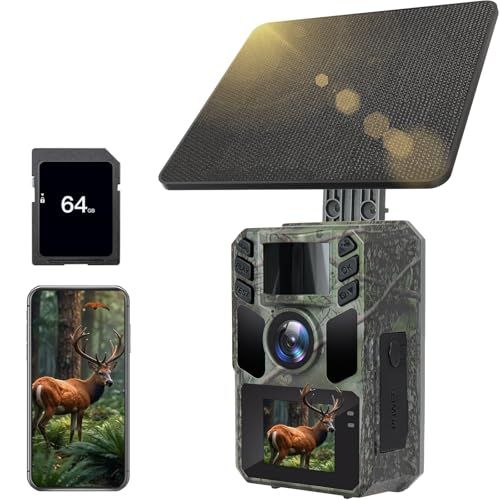 レイルカメラ スマホ対応 ソーラー充電式 野生動物監視カメラ 64ＭＰ画像 動画4Ｋ 0 1秒超高速トリガースピード 小型 防犯カメラ スマホアプリ対応 赤外線カメラ ス 監視カメラ 夜間撮影対応 自動検知赤外線搭載 充電式電池２ 7 ae 1 fca 9
